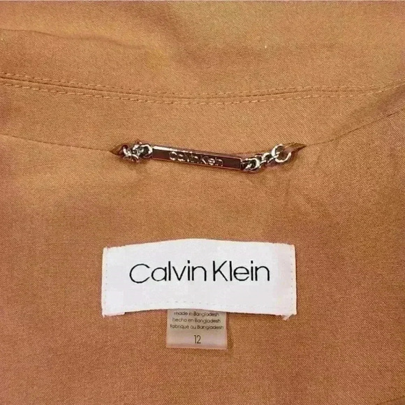 Calvin Klein Tan Waist Tie Blazer Jacket $139 - Picture 14 of 15